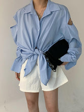 Off Shoulder Loose Long Sleeve Shirt